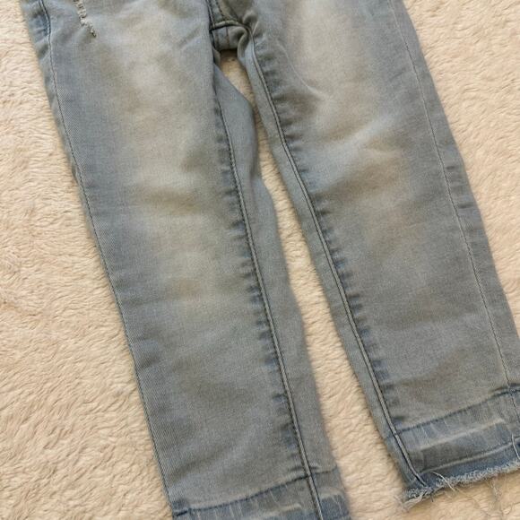 7FAMK Ankle Skinny Jeans sz 5 adjustable waist tabs light wash jeans - Picture 9 of 10
